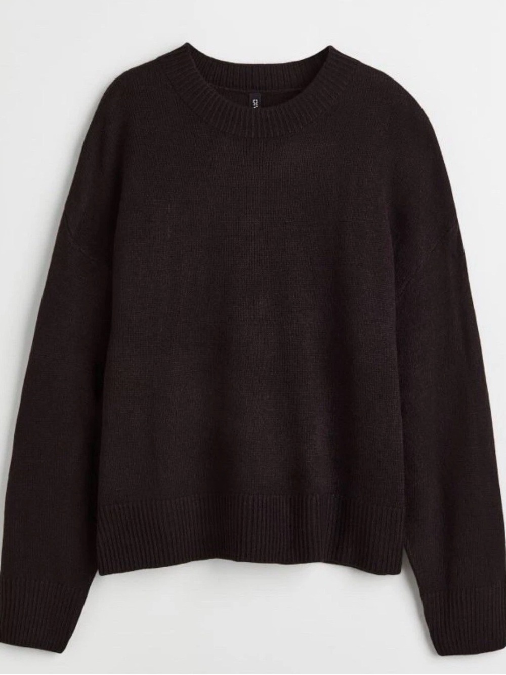 H&M Black Crewneck Sweater | Lightweight Classic Basic | Small